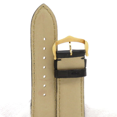 カルティエ Cartier ブラック クロコダイル GP 腕時計パーツ 新品同様 純正 替え クロコ バンド ベルト ストラップ 純正GP製尾錠付き 20ｍｍ ブラック 黒