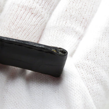 カルティエ Cartier ブラック クロコダイル GP 腕時計パーツ 新品同様 純正 替え クロコ バンド ベルト ストラップ 純正GP製尾錠付き 20ｍｍ ブラック 黒