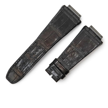 リシャール・ミル RICHARD MILLE RM-11用 ブラック クロコダイル 腕時計パーツ 純正 替え ベルト バンド ストラップ 28mm シャイニー 黒 ブラック
