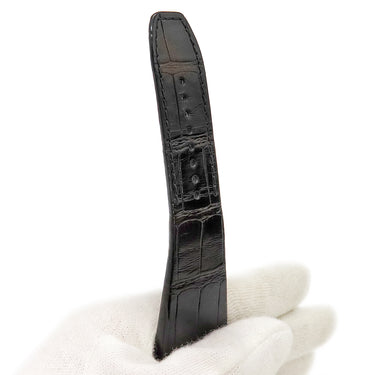 リシャール・ミル RICHARD MILLE RM-11用 ブラック クロコダイル 腕時計パーツ 純正 替え ベルト バンド ストラップ 28mm シャイニー 黒 ブラック