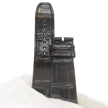 リシャール・ミル RICHARD MILLE RM-11用 ブラック クロコダイル 腕時計パーツ 純正 替え ベルト バンド ストラップ 28mm シャイニー 黒 ブラック