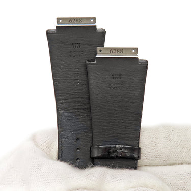 リシャール・ミル RICHARD MILLE RM-11用 ブラック クロコダイル 腕時計パーツ 純正 替え ベルト バンド ストラップ 28mm シャイニー 黒 ブラック