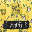 エルメス HERMES 総柄 9.5cm オレンジ シルク ネクタイ うさぎ 人参 畑 スコップ