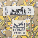 エルメス HERMES クラバット 9cm ベージュ×マルチカラー シルク ネクタイ 植物柄 ティーポット