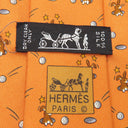 エルメス HERMES 総柄 9cm オレンジ シルク ネクタイ うさぎ ゴルフボール