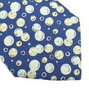 エルメス HERMES 丸柄 9cm ブルー×マルチカラー シルク ネクタイ 紺 青 ○ 月