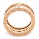 ブルガリ BVLGARI ビーゼロワン B-zero1 3バンド ダイヤリング ピンクゴールド K18PG ダイヤモンド #49(JP9) リング 指輪 4P 4石 750PG 18金 8.5号