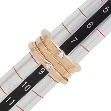 ブルガリ BVLGARI ビーゼロワン B-zero1 3バンド ダイヤリング ピンクゴールド K18PG ダイヤモンド #49(JP9) リング 指輪 4P 4石 750PG 18金 8.5号