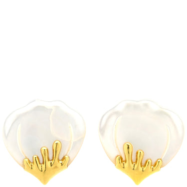 ティファニー Tiffany & Co ペタル ホワイト×イエローゴールド K18YG ホワイトマザーオブパール イヤリング ゴールド Au750 18K 18金 シェル ヴィンテージ