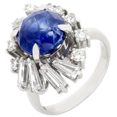 ノンブランド NON BRAND ブルーサファイア ダイヤリング プラチナシルバー Pt サファイア リング 指輪 青 9号