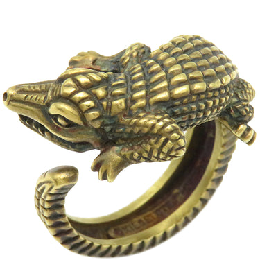 KIESELSTEIN-CORD KIESELSTEIN-CORD アリゲーターモチーフ イエローゴールド K18YG リング 指輪 クロコダイル ワニ 750YG 1988 ヴィンテージ 20号