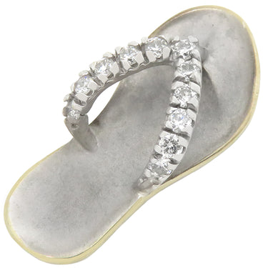 ノンブランド NON BRAND サンダル ダイヤ ホワイトゴールド K14WG ダイヤモンド ペンダントトップ 750WG K14