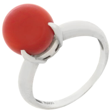 ノンブランド NON BRAND 珊瑚リング プラチナシルバー Pt900 珊瑚 リング 指輪 赤 サンゴ 15号