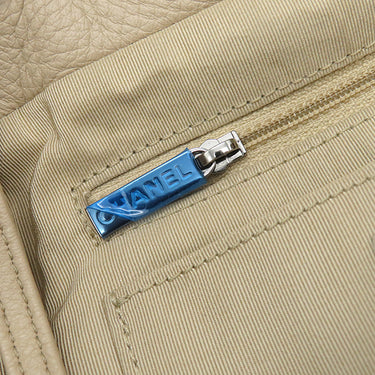 シャネル CHANEL シェブロン ドローストリングバッグ A91273 ベージュ レザー 2WAYバッグ ガンメタル金具 ココマーク Vステッチ チェーンショルダー