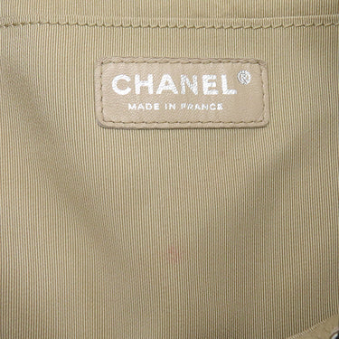 シャネル CHANEL シェブロン ドローストリングバッグ A91273 ベージュ レザー 2WAYバッグ ガンメタル金具 ココマーク Vステッチ チェーンショルダー