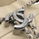 シャネル CHANEL シェブロン ドローストリングバッグ A91273 ベージュ レザー 2WAYバッグ ガンメタル金具 ココマーク Vステッチ チェーンショルダー