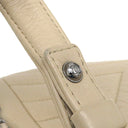 シャネル CHANEL シェブロン ドローストリングバッグ A91273 ベージュ レザー 2WAYバッグ ガンメタル金具 ココマーク Vステッチ チェーンショルダー