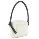シャネル CHANEL カンボンライン A25175 ホワイトXブラック レザー ハンドバッグ シルバー金具 アクセサリーポーチ ココマーク