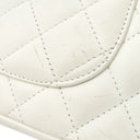 シャネル CHANEL カンボンライン A25175 ホワイトXブラック レザー ハンドバッグ シルバー金具 アクセサリーポーチ ココマーク