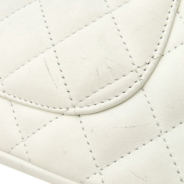 シャネル CHANEL カンボンライン A25175 ホワイトXブラック レザー ハンドバッグ シルバー金具 アクセサリーポーチ ココマーク