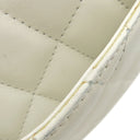 シャネル CHANEL カンボンライン A25175 ホワイトXブラック レザー ハンドバッグ シルバー金具 アクセサリーポーチ ココマーク