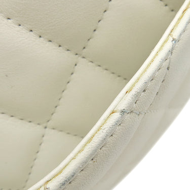 シャネル CHANEL カンボンライン A25175 ホワイトXブラック レザー ハンドバッグ シルバー金具 アクセサリーポーチ ココマーク