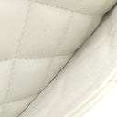 シャネル CHANEL カンボンライン A25175 ホワイトXブラック レザー ハンドバッグ シルバー金具 アクセサリーポーチ ココマーク