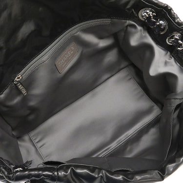 シャネル CHANEL ラグジュアリー チェーンショルダー ブラック ナイロン ファブリック ショルダーバッグ ガンメタル金具 黒 ココマーク