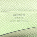 エルメス HERMES ベアンコンパクト ヴェールフィズ ヴォーエプソン 二つ折り財布 シルバー金具 薄緑