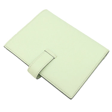 エルメス HERMES ベアンコンパクト ヴェールフィズ ヴォーエプソン 二つ折り財布 シルバー金具 薄緑