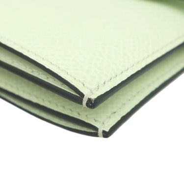 エルメス HERMES ベアンコンパクト ヴェールフィズ ヴォーエプソン 二つ折り財布 シルバー金具 薄緑