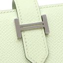 エルメス HERMES ベアンコンパクト ヴェールフィズ ヴォーエプソン 二つ折り財布 シルバー金具 薄緑