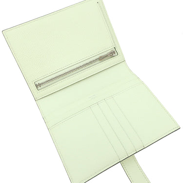 エルメス HERMES ベアンコンパクト ヴェールフィズ ヴォーエプソン 二つ折り財布 シルバー金具 薄緑