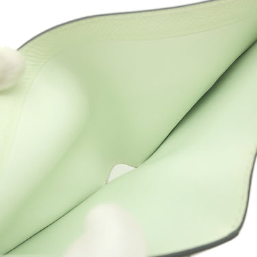 エルメス HERMES ベアンコンパクト ヴェールフィズ ヴォーエプソン 二つ折り財布 シルバー金具 薄緑