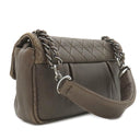 シャネル CHANEL マトラッセ チェーンショルダー ブラウン カーフ ショルダーバッグ シルバー金具 茶 ココマーク