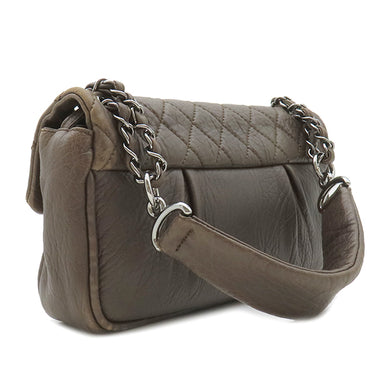 シャネル CHANEL マトラッセ チェーンショルダー ブラウン カーフ ショルダーバッグ シルバー金具 茶 ココマーク