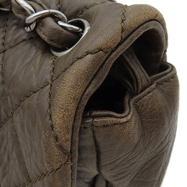 シャネル CHANEL マトラッセ チェーンショルダー ブラウン カーフ ショルダーバッグ シルバー金具 茶 ココマーク