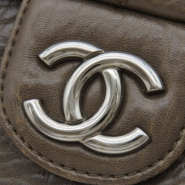 シャネル CHANEL マトラッセ チェーンショルダー ブラウン カーフ ショルダーバッグ シルバー金具 茶 ココマーク