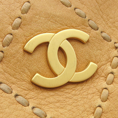 シャネル CHANEL ワイルドステッチ ココマーク  イエロー レザー トートバッグ マットゴールド金具 ハンドバッグ ショルダー 肩掛け