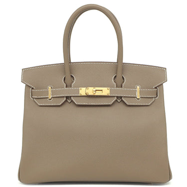 エルメス HERMES バーキン30 エトゥープ ヴォーエプソン ハンドバッグ ゴールド金具 グレージュ