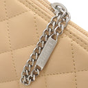 シャネル CHANEL カンボンライン ポシェット A29793 ベージュ レザー パテントレザー ショルダーバッグ シルバー金具 斜め掛け