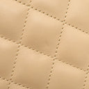 シャネル CHANEL カンボンライン ポシェット A29793 ベージュ レザー パテントレザー ショルダーバッグ シルバー金具 斜め掛け