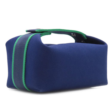 エルメス HERMES ブリッド ア ブラック PM マリン トワルアッシュ ポーチ シルバー金具 新品 未使用 ハンドバッグ バニティバッグ