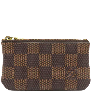 ルイヴィトン LOUIS VUITTON カードキーケース ポシェット クレ N62658 ダミエエベヌ ダミエキャンバス コインケース ゴールド金具 茶 キーチェーン付き