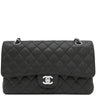 シャネル CHANEL マトラッセ 25 フラップバッグ A01112 ブラック キャビアスキン ショルダーバッグ シルバー金具 ダブルチェーン ダブルフラップ ココマーク 黒