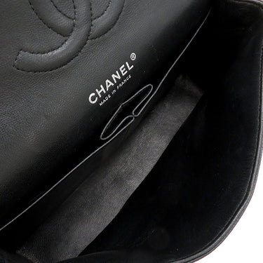 シャネル CHANEL マトラッセ 25 フラップバッグ A01112 ブラック キャビアスキン ショルダーバッグ シルバー金具 ダブルチェーン ダブルフラップ ココマーク 黒
