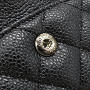 シャネル CHANEL マトラッセ 25 フラップバッグ A01112 ブラック キャビアスキン ショルダーバッグ シルバー金具 ダブルチェーン ダブルフラップ ココマーク 黒