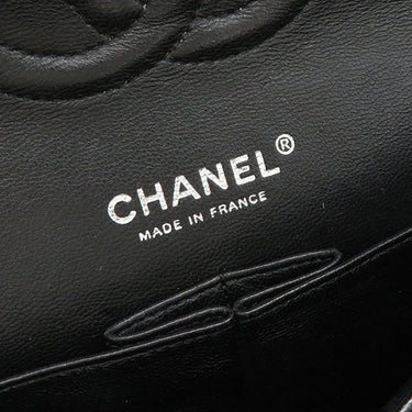 シャネル CHANEL マトラッセ 25 フラップバッグ A01112 ブラック キャビアスキン ショルダーバッグ シルバー金具 ダブルチェーン ダブルフラップ ココマーク 黒