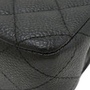 シャネル CHANEL マトラッセ 25 フラップバッグ A01112 ブラック キャビアスキン ショルダーバッグ シルバー金具 ダブルチェーン ダブルフラップ ココマーク 黒