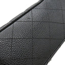 シャネル CHANEL マトラッセ 25 フラップバッグ A01112 ブラック キャビアスキン ショルダーバッグ シルバー金具 ダブルチェーン ダブルフラップ ココマーク 黒